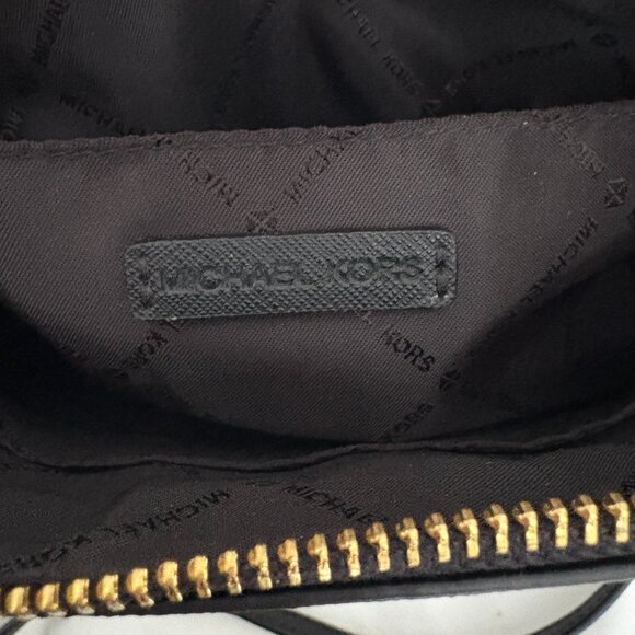 MICHAEL KORS Jet Set Travel Dome Crossbody Saffiano Leather Bag Black - Picture 7 of 10